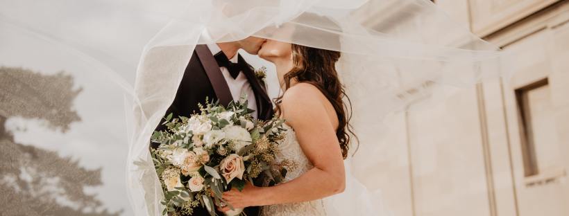 bride and groom wedding day