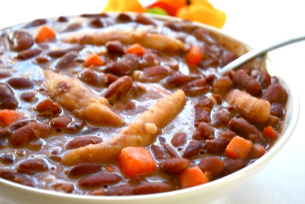 jamaican stew peas with spinners-dumpling