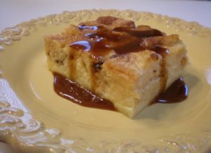 Jamaican Bread Pudding with Sorrel Sauce