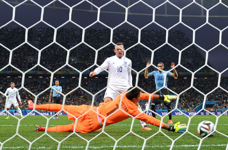 2014 FIFA World Cup - England's Rooney's goal was his first in a World Cup.