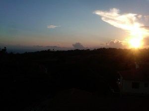 The sunset, view from top floor of Lovers Leap Guest House