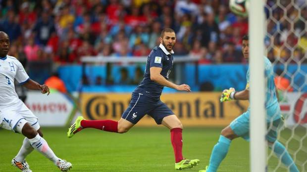 2014 FIFA World Cup – Karim Benzema shoots on the Honduras goal