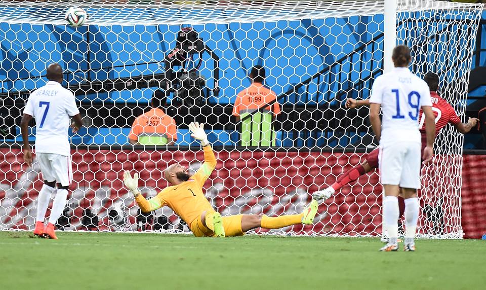 2014 FIFA World Cup - Nani of Portugal scores his team's first goal during the 2014 FIFA World Cup Brazil