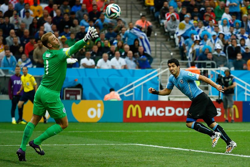 2014 FIFA World Cup - Suarez's header came in the 39th minute.
