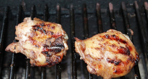 Jamaican Food / Recipes - Jerk chicken with grilled pineapple. K.Barnes