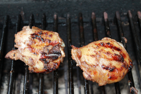 Jamaican Food / Recipes - Jerk chicken with grilled pineapple. K.Barnes