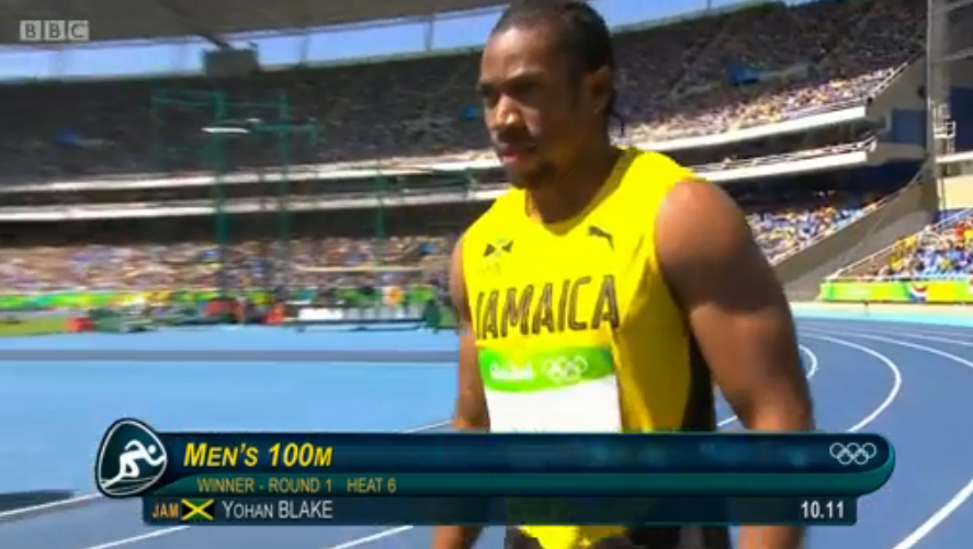 Yohan Blake qualifies for the men's 100m semi finals in Rio