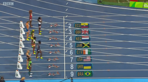 shelly ann fraser pryce in semi finals 100m