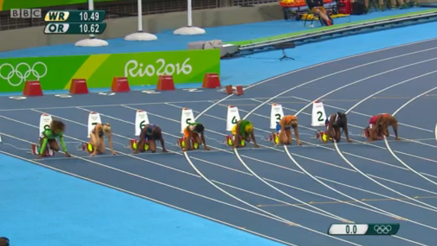 shelly ann fraser pryce in semi finals 100m