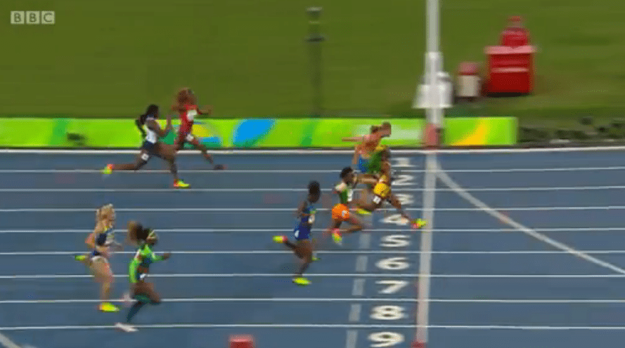 shelly ann fraser pryce in semi finals 100m