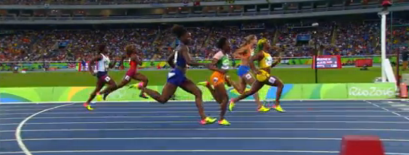 shelly ann fraser pryce in semi finals 100m