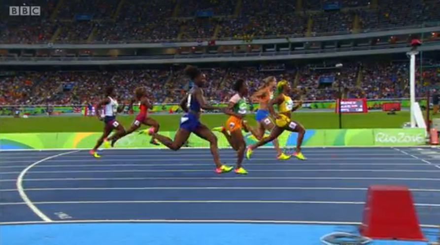 shelly ann fraser pryce in semi finals 100m