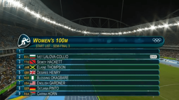elaine thompson in semi finals 100m