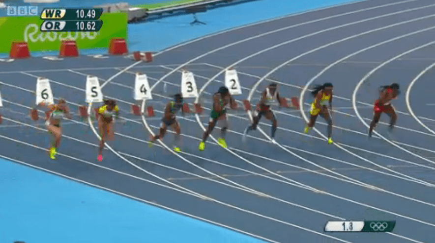 elaine thompson in semi finals 100m
