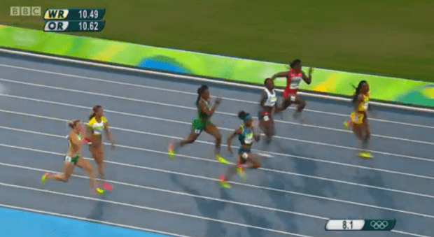 elaine thompson in semi finals 100m