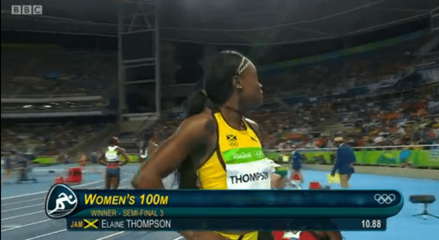 elaine thompson in semi finals 100m