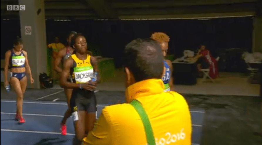 sherika jackson in womens 400m semi finals at rio
