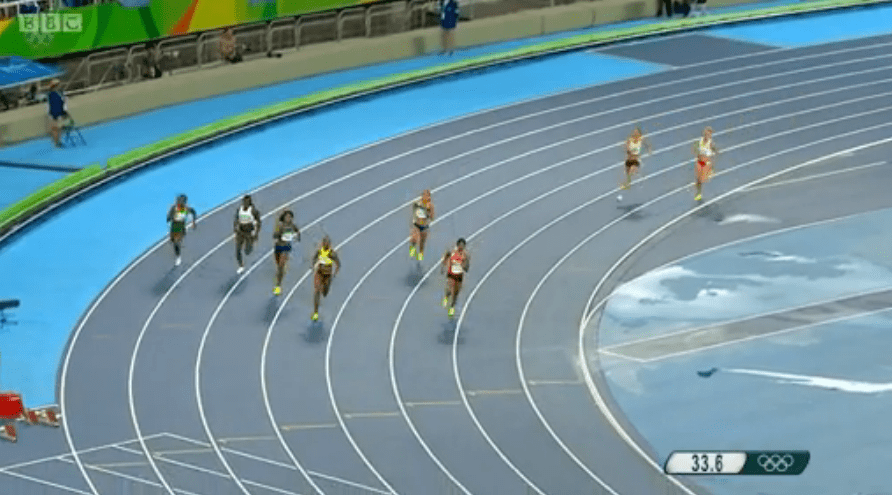 stephanie ann mcpherson in womens 400m semi finals at rio