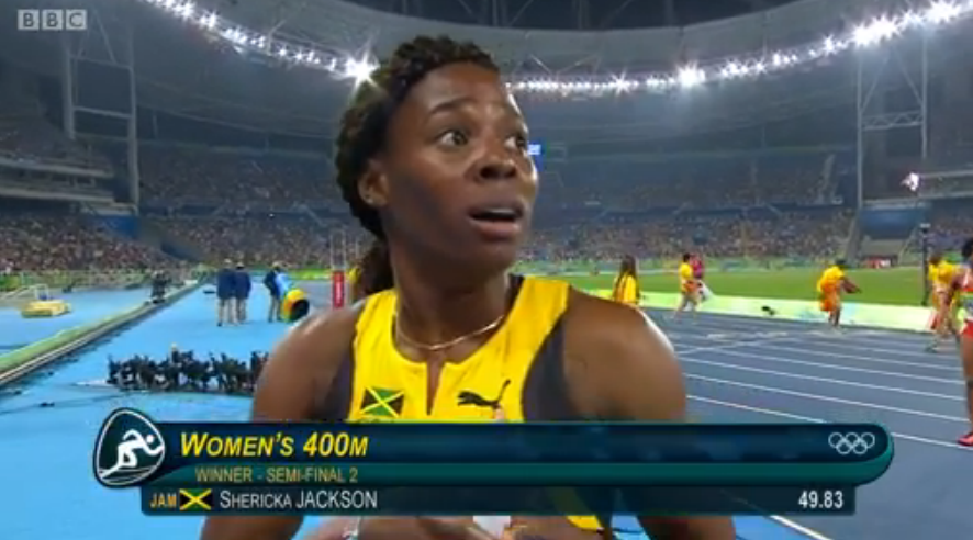 sherika jackson wins her semi final at rio