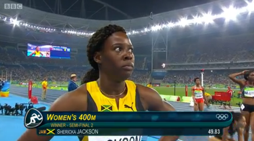 sherika jackson wins her semi final at rio