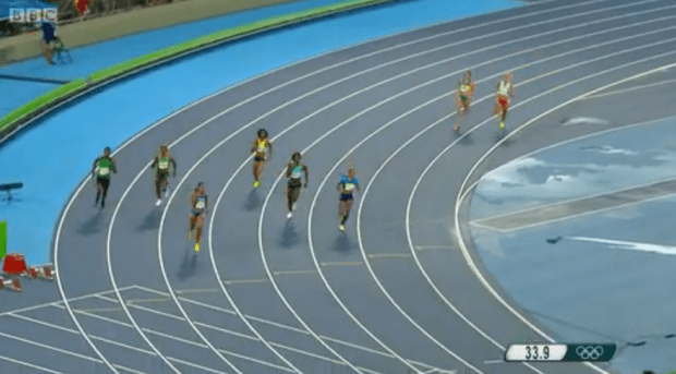 christine day in womens 400m semi finals at rio