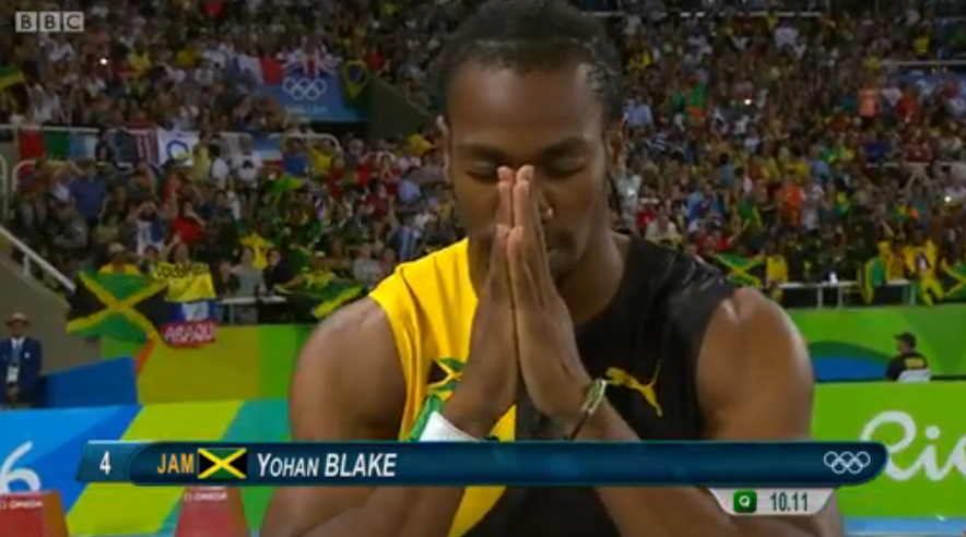 YOHAN BLAKE in the mens 100m semi finals rio