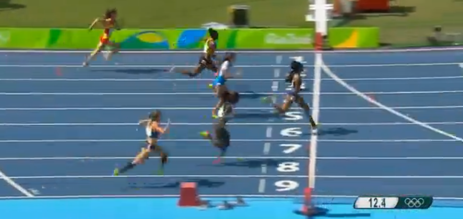 Shermane Williams in womens 100m hurdles at rio 2016 olympics