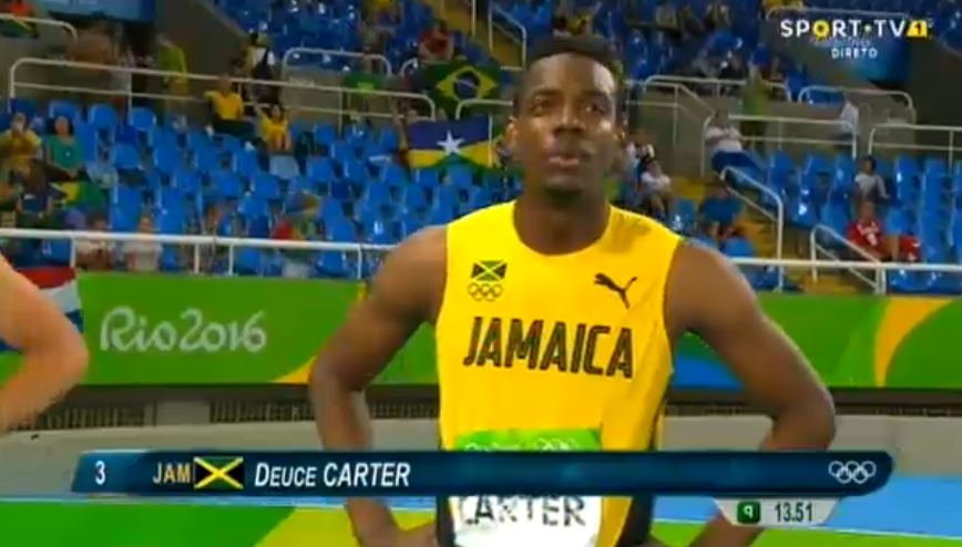 deuce carter at rio 110m hurdles semi finals