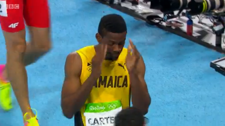 deuce carter at rio 110m hurdles semi finals