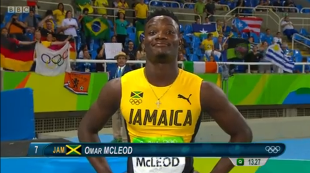 omar mcleod at rio in 110m semi final