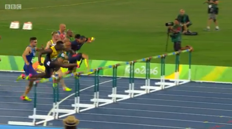 omar mcleod at rio in 110m semi final