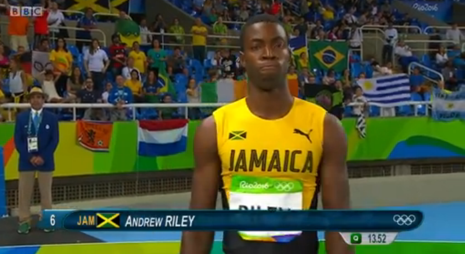 andrew riley at rio 110m hurdles semi finals