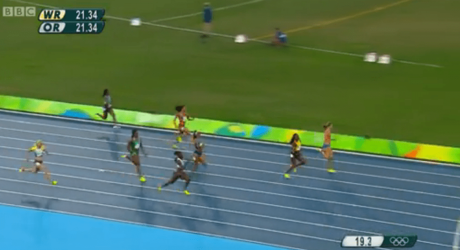 elaine thompson in 200m semi final