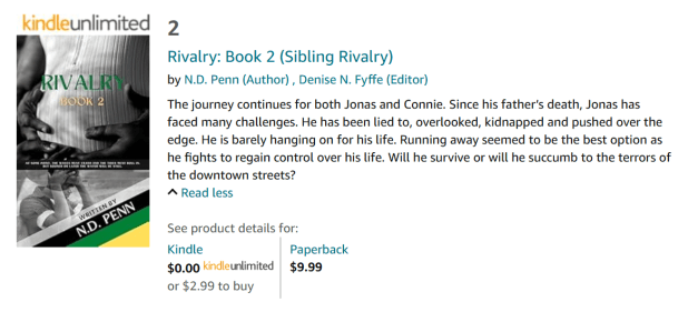 Rivalry book 2 amazon page